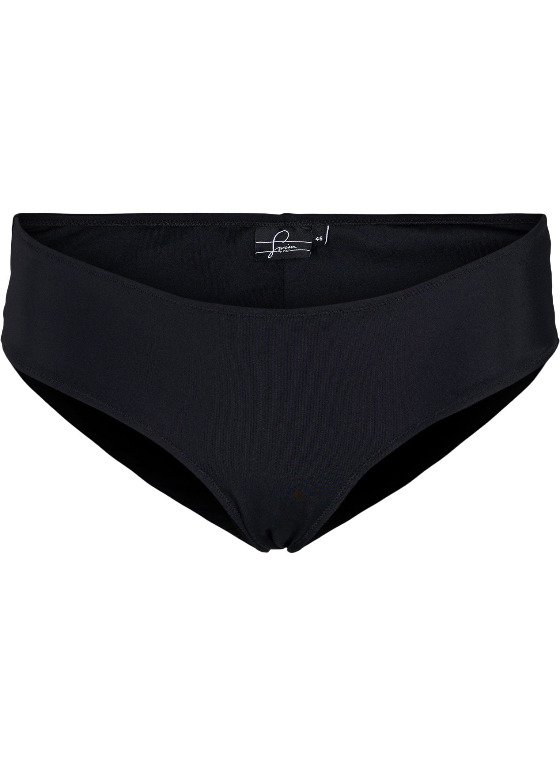 Zizzi Bikini trusse med regul&aelig;r taljeh&oslash;jde, Black, Packshot image number 0