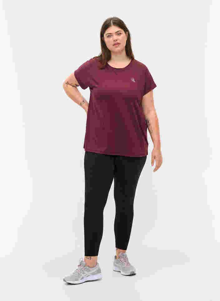 Ensfarvet trænings t-shirt, Fig, Model image number 2