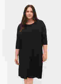 Jerseykjole  i viskose med 3/4 ærmer, Black, Model