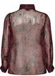 Transparent skjortebluse med blomsterm&oslash;nster og bindeb&aring;nd, M&oslash;rk Bordeaux, Packshot image number 1