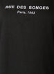Sweatshirt med h&aelig;tte og print, Sort, Packshot image number 2
