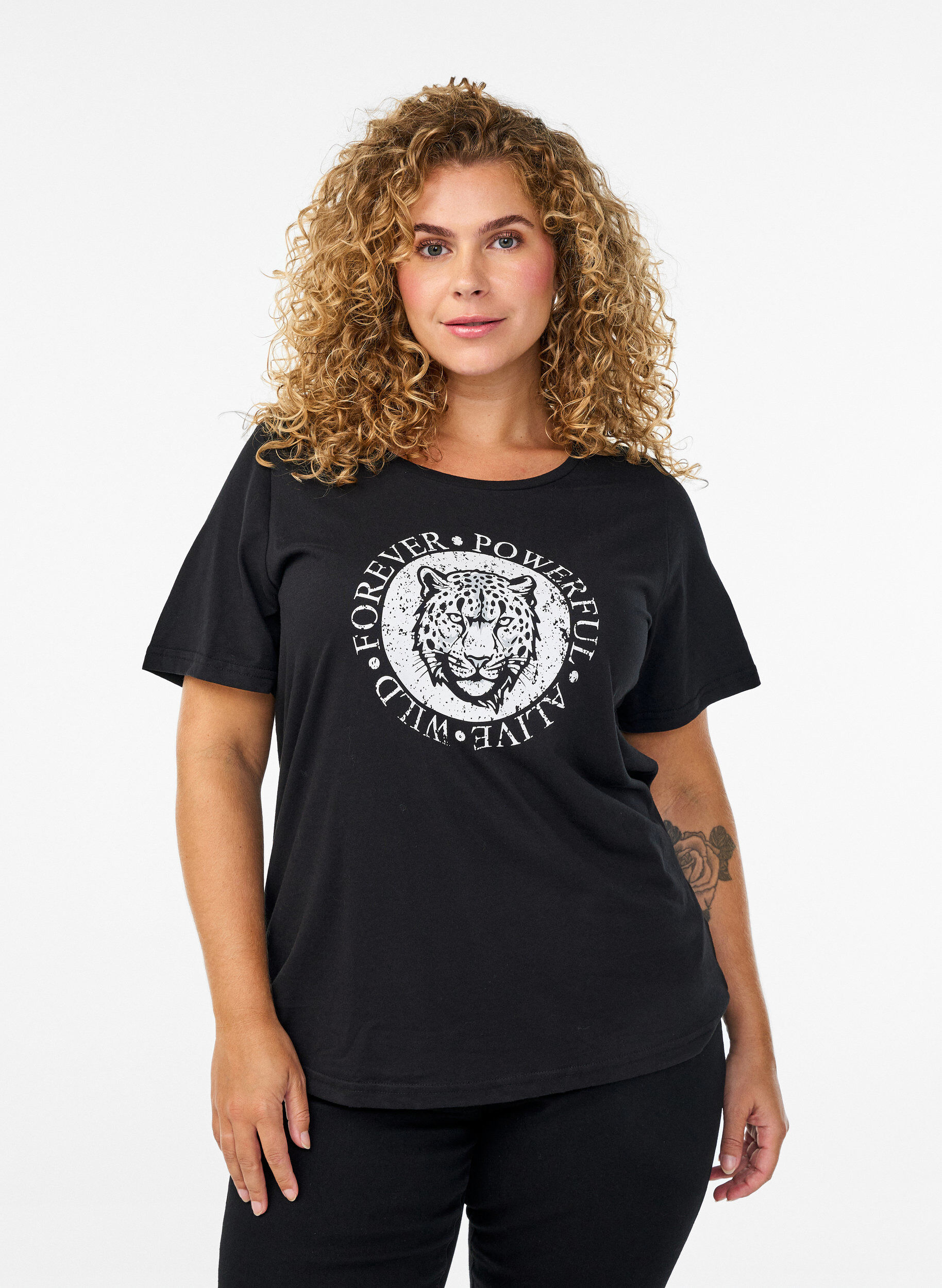 ZizziT-shirt med motiv, Sort, Model image number 0