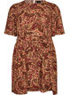 Kjole med paisleyprint og bindeb&aring;nd, Brun, Packshot image number 0