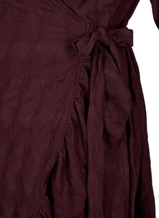 FLASH - Wrap kjole med 3/4 ærmer, Fudge, Packshot image number 3