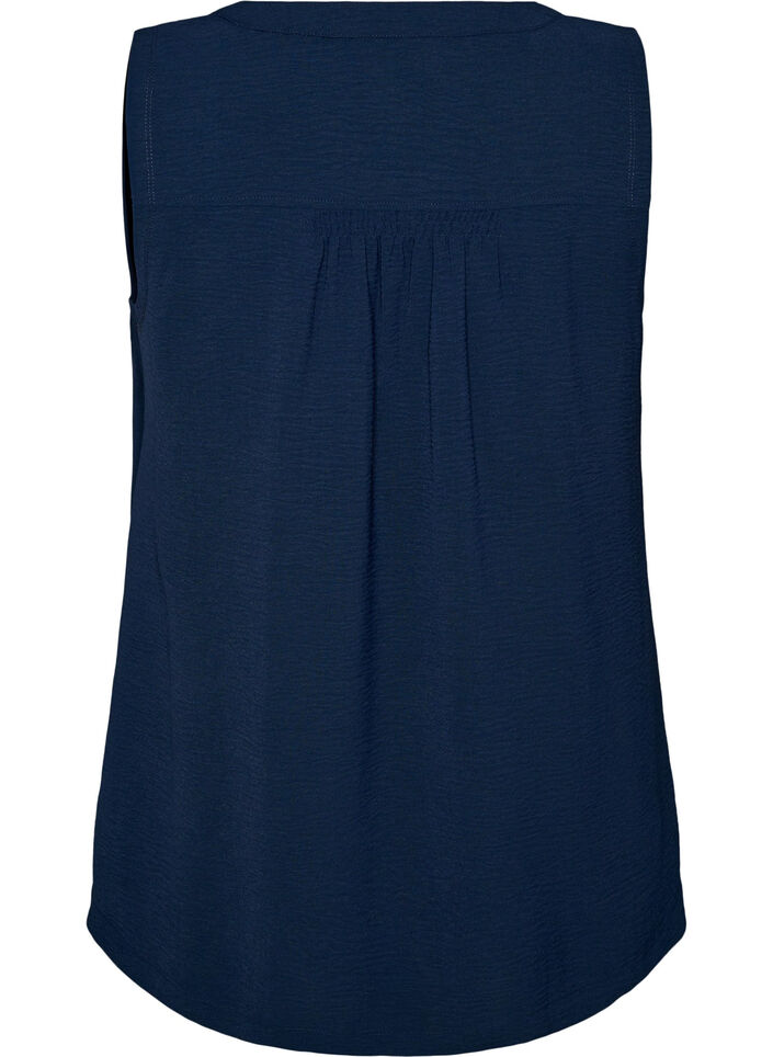 &AElig;rmel&oslash;s top med rynkedetaljer, Bl&aring;, Packshot image number 1