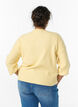Ribstrikket cardigan med knapper, Gul, Model image number 2