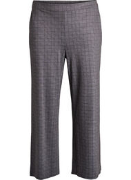 Bukser med ternet mønster og brede ben, Grå