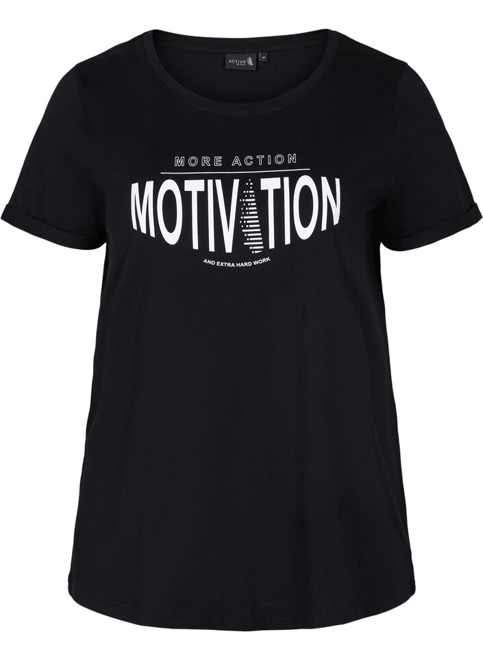 Trænings t-shirt med print, Black More Action, Packshot image number 0