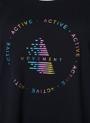 Trænings t-shirt med print, Black/Hologram logo, Packshot image number 2