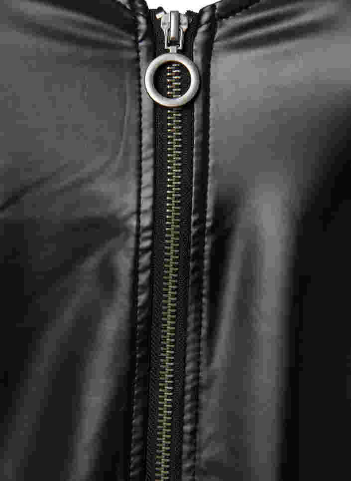 Imiteret læderkjole med lynlås, Black, Packshot image number 2