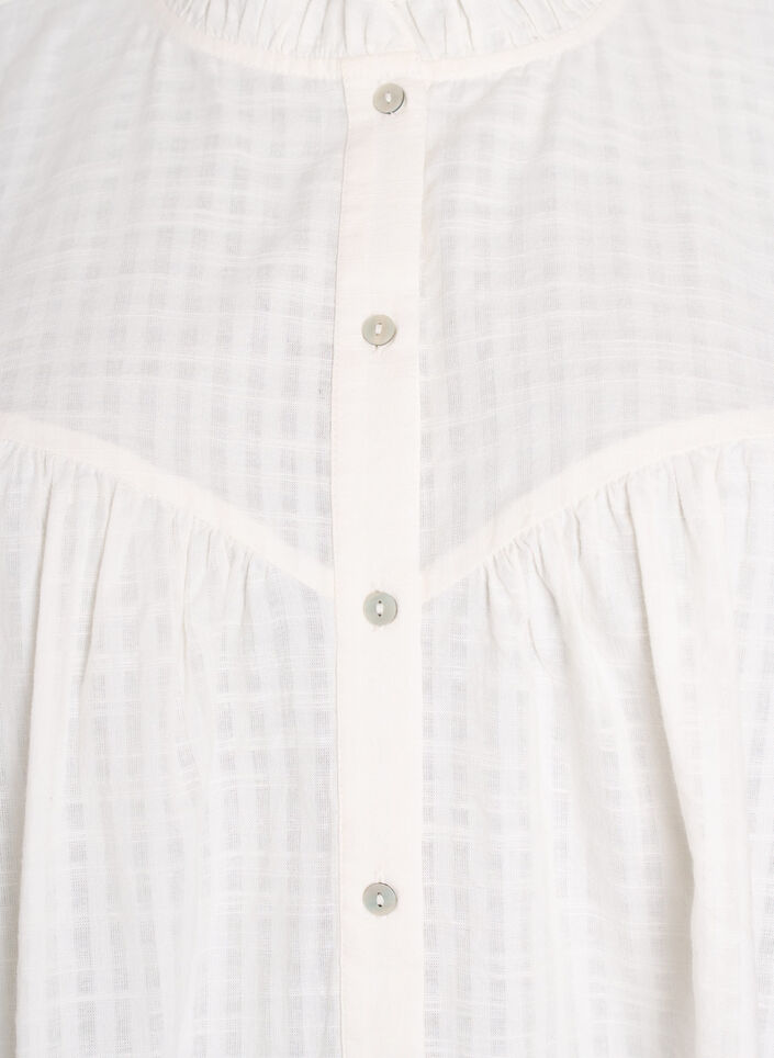 A-formet tunika med korte ærmer og knapper, Vanilla, Packshot image number 2