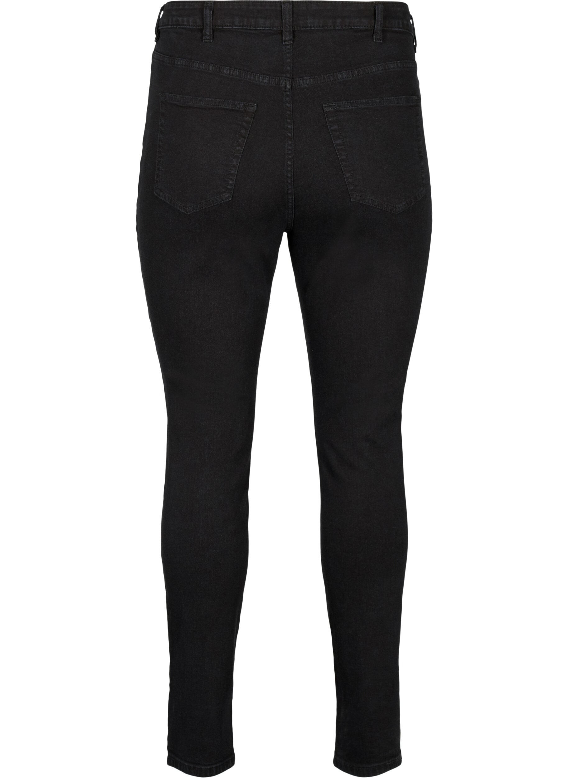 Zizzi H&oslash;jtaljede Amy jeans med super slim fit, Black, Packshot image number 1