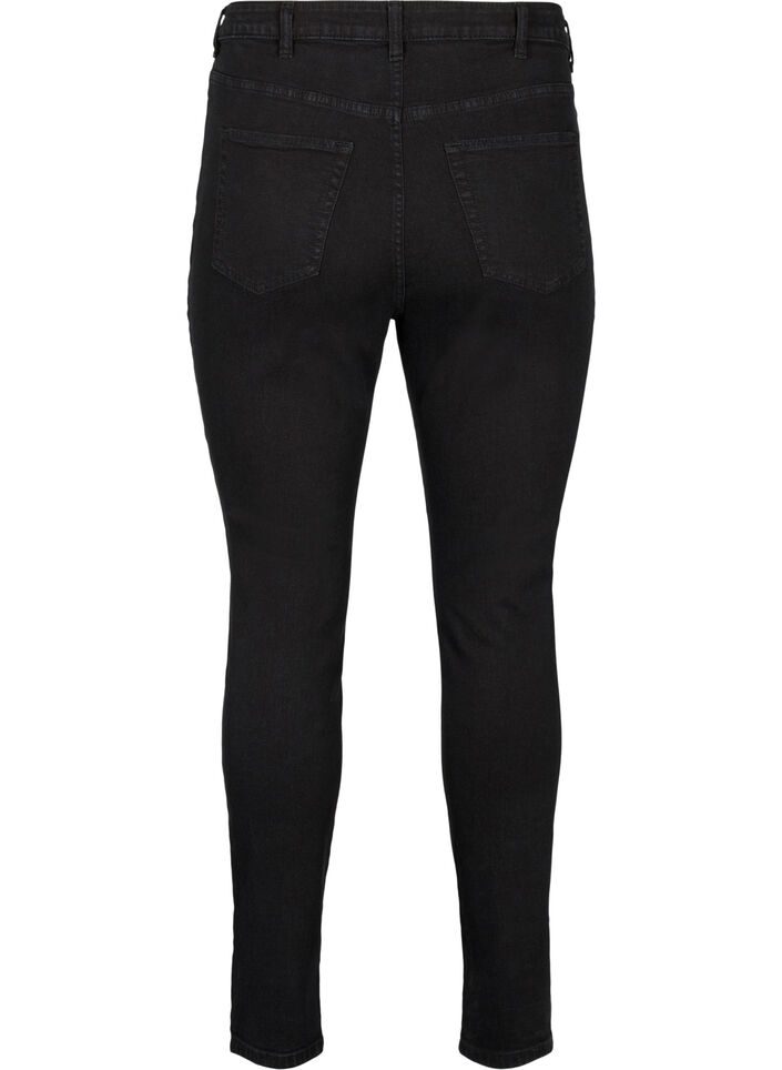 Højtaljede Amy jeans med super slim fit, Black, Packshot image number 1