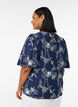 Kort&aelig;rmet bluse med broderet m&oslash;nster, Bl&aring;, Model image number 2