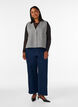 Vest med V-hals og knapper, Gr&aring;, Model image number 1