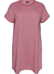 Kort jersey kjole med struktur og rund hals, Lyser&oslash;d