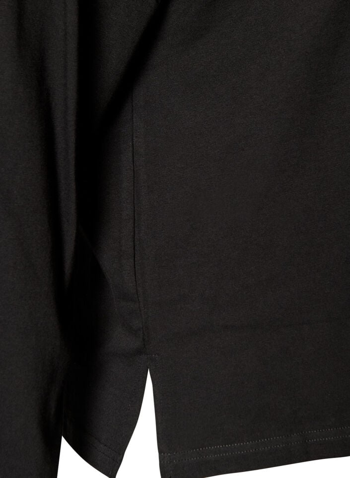 Basis t-shirt med lange &aelig;rmer, Sort, Packshot image number 3