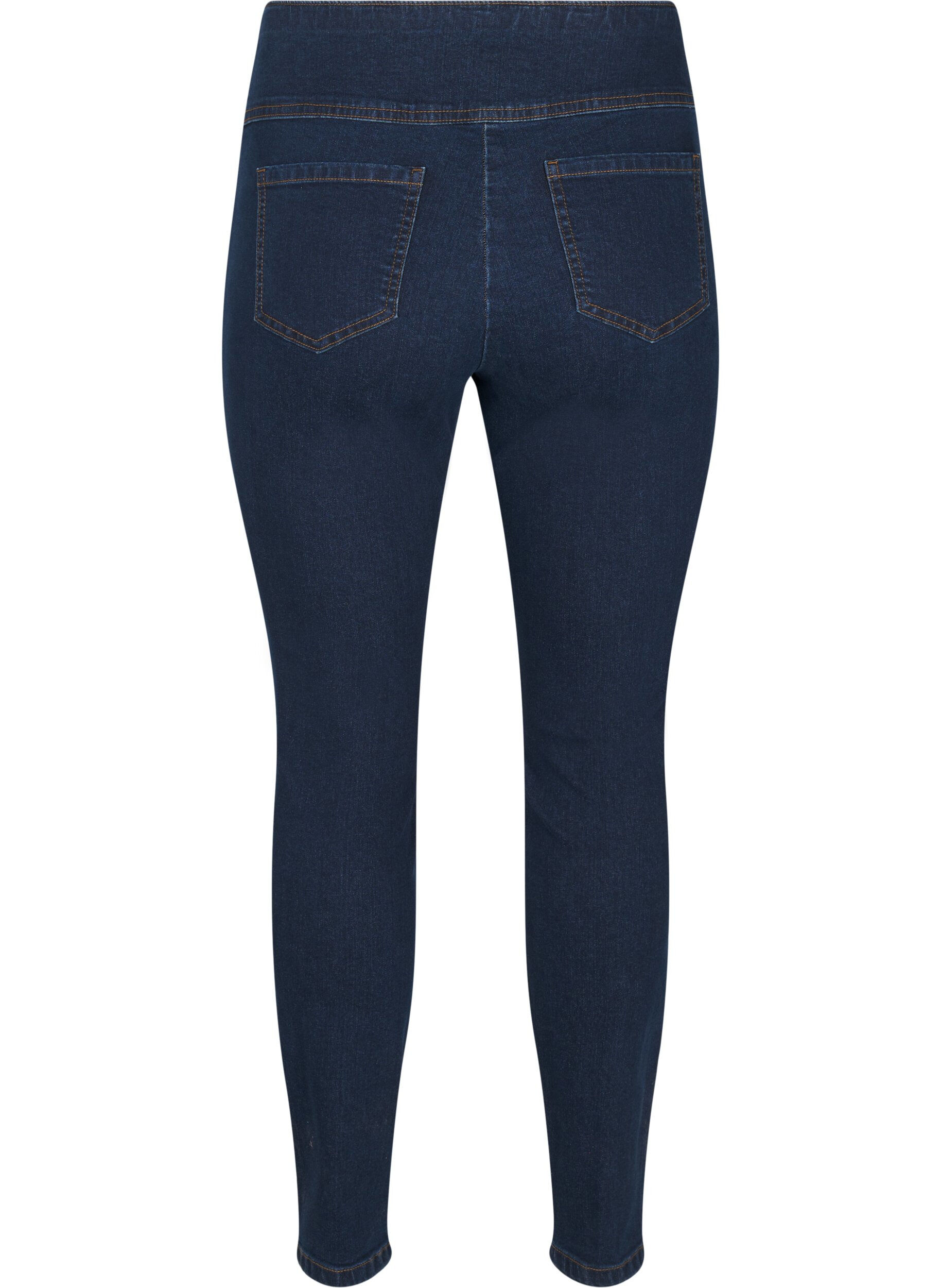 ZizziStretchy jeggings med h&oslash;j talje, Bl&aring;, Packshot image number 1