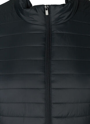 Kort quiltet jakke med lynlås, Black, Packshot image number 2