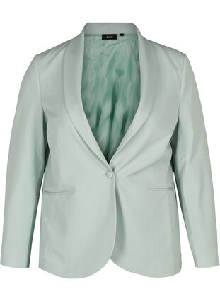 Klassisk blazer med skulderpuder, Dream Blue, Packshot image number 0