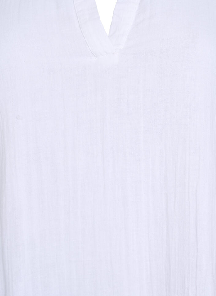 Kort kjole i bomuldsmusselin med A-facon, Hvid, Packshot image number 2