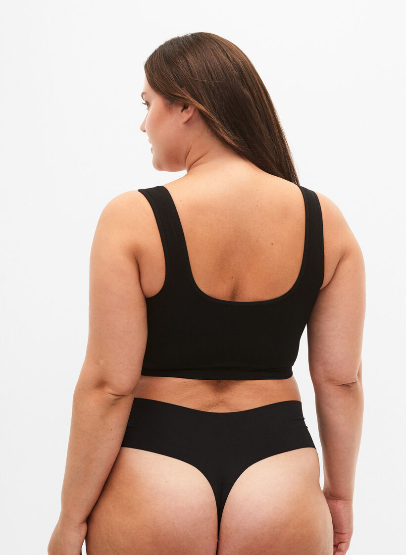 Seamless bh med lukning foran, Black, Model image number 1