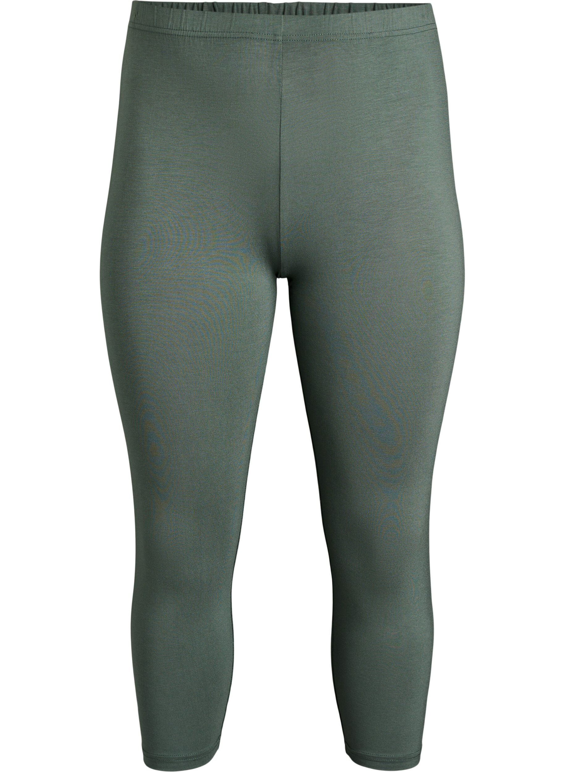 Zizzi Basis 3/4 leggings i viskose, Gr&oslash;n, Packshot image number 0