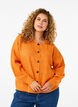 Ribstrikket cardigan med knapper, Orange, Model image number 0