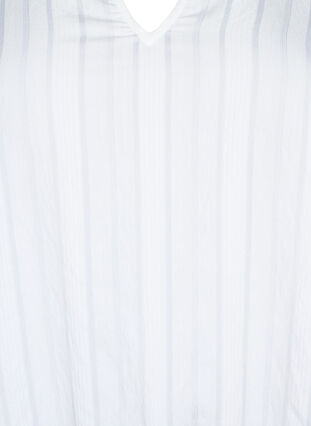 Viskosebluse med 3/4 ærmer og smock, Bright White, Packshot image number 2