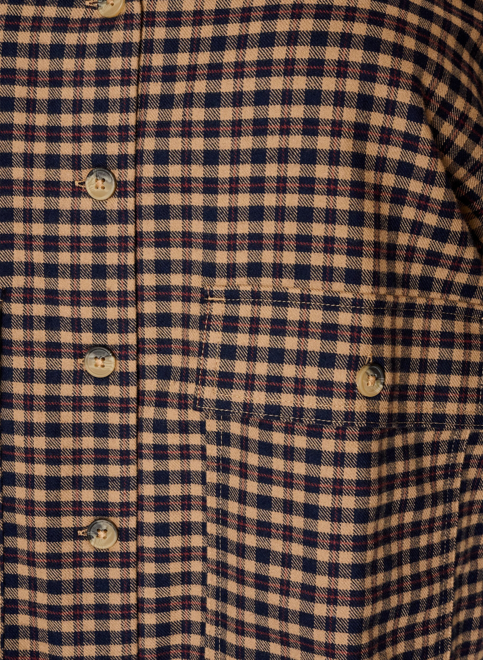 ZizziTernet bluse med brystlommer, Brun, Packshot image number 2