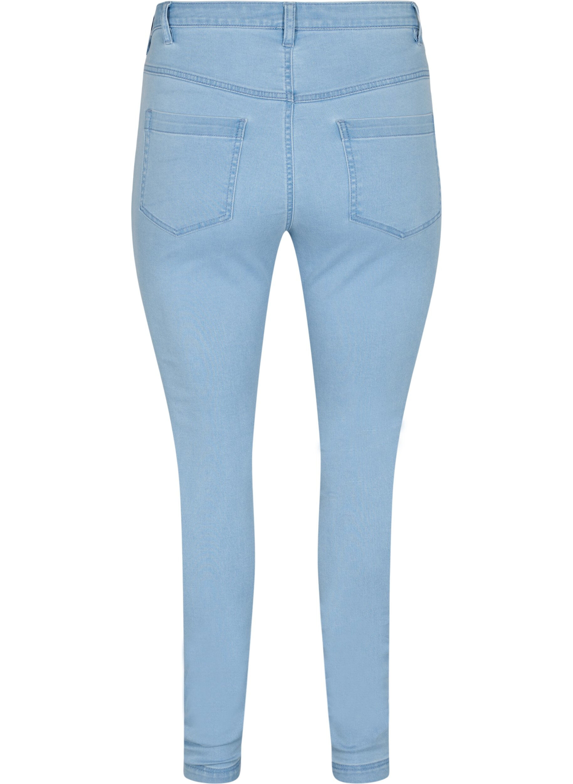 ZizziSuper slim Amy jeans med h&oslash;j talje, Ex Lt Blue, Packshot image number 1