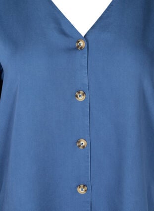 Lyocell skjorte med v-udskæring, Blue denim, Packshot image number 2