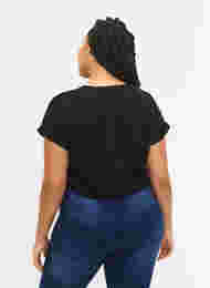 Kortærmet t-shirt i bomuldsblanding, Black, Model