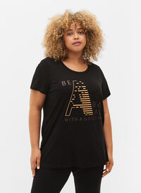 Trænings t-shirt med print, Black w. Bad Ass, Model