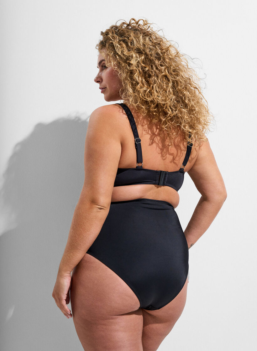 Bikini underdel med h&oslash;j talje, Sort, Model image number 1
