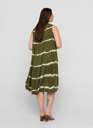 Printet midikjole i viskose, Ivy Green Batik, Model image number 1