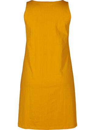 Ærmeløs kjole i bomuld, Golden Yellow, Packshot image number 1