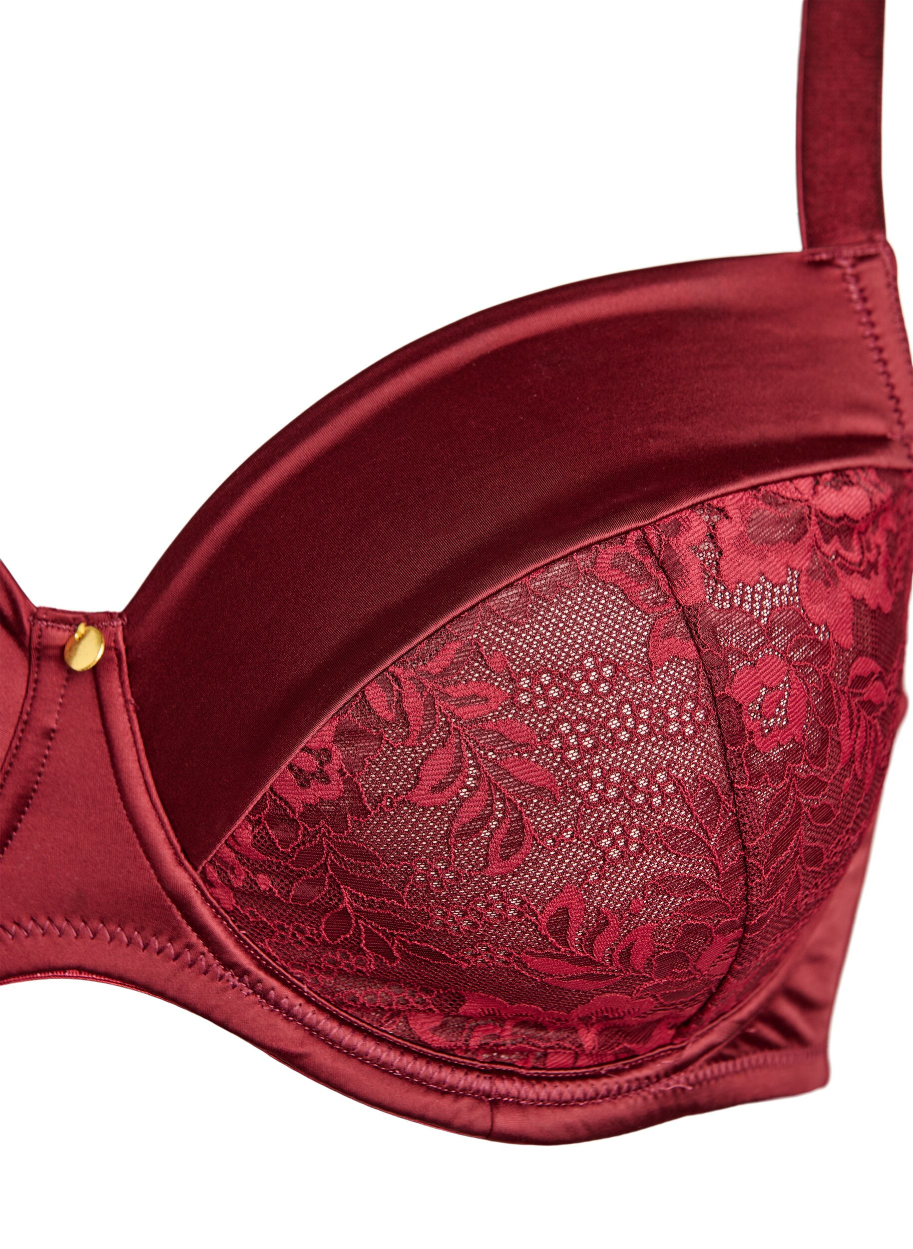 ZizziFull cover bh i shiny microfiber, M&oslash;rk Bordeaux, Packshot image number 2