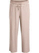 Stribede natbukser med h&oslash;j talje og brede ben, Beige, Packshot image number 0
