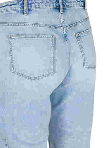 Cropped Vera jeans med nitter, Light blue denim, Packshot image number 3