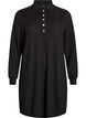 Kort polokjole med knapper og lange ærmer, Sort, Packshot image number 0