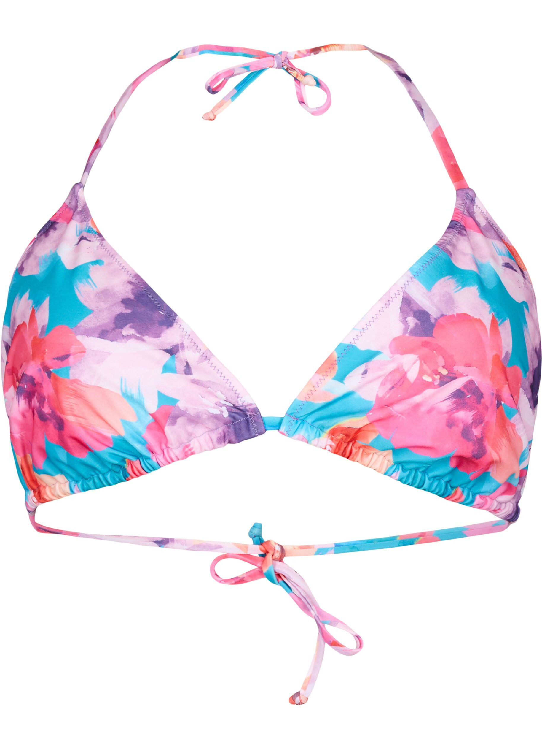 Zizzi Trekants bikini bh med print, Lyser&oslash;d, Packshot image number 0
