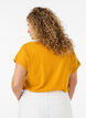 Kort&aelig;rmet T-shirt i bomuldsblanding, Gul, Model image number 2
