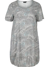 Kortærmet viskose kjole med print, Bright Paisley