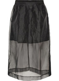 Lang nederdel i organza-look, Sort