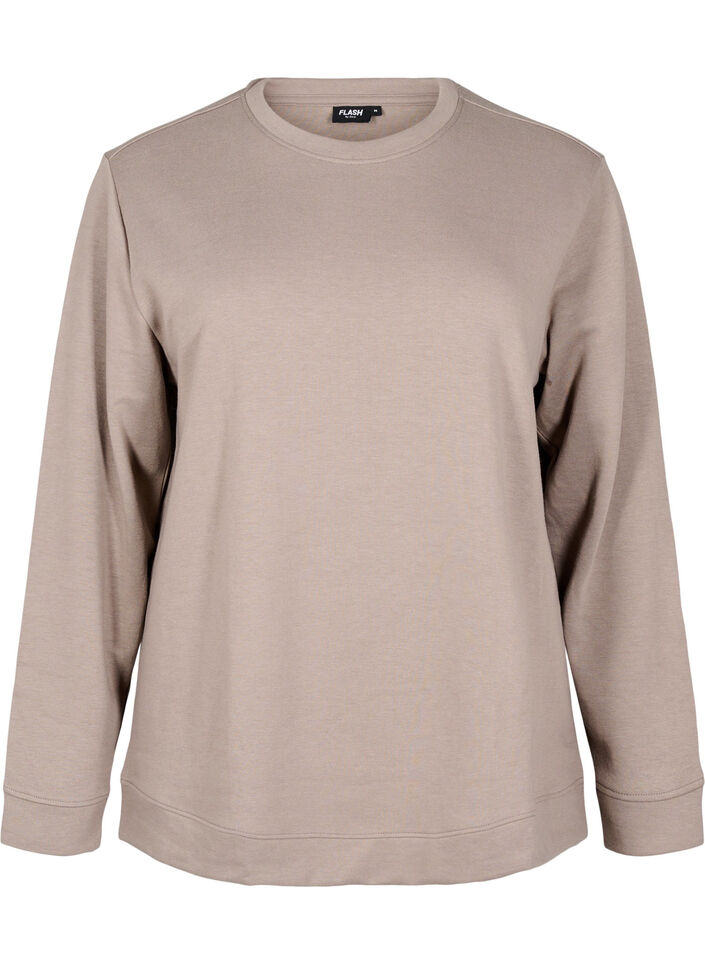 FLASH - Sweatshirt med rund hals , Beige, Packshot image number 0