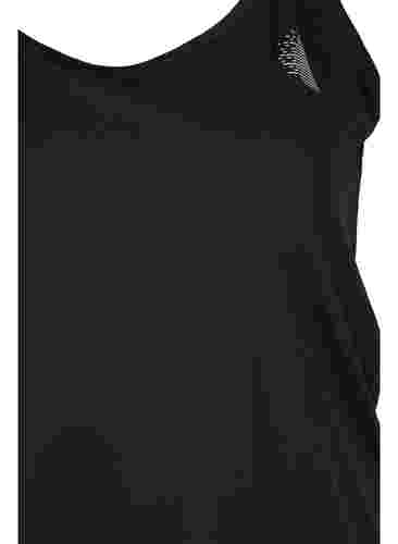 Ensfarvet træningstop, Black, Packshot image number 2