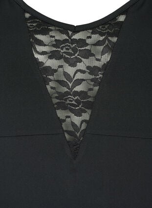 Bodystocking med blonder og smalle stropper, Black, Packshot image number 2