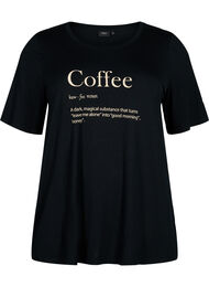 Kortærmet nat t-shirt i viskose, Black Coffee