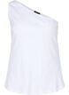 One-shoulder top i bomuld, Bright White, Packshot image number 0